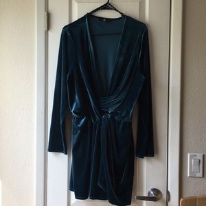 Velvet twist front dress